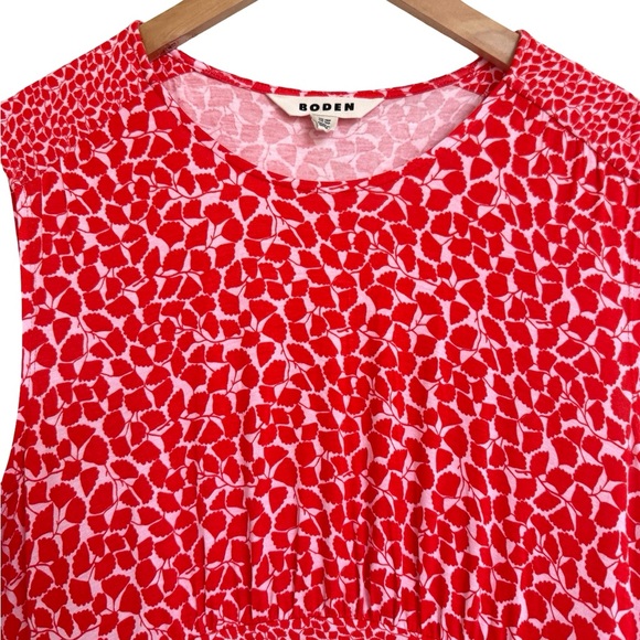 Boden Thea Sleeveless Midi Dress Red Pink Floral 12 - Picture 5 of 9